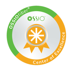 Ossio Provider Badge - green and yellow circle with yellow ribbon